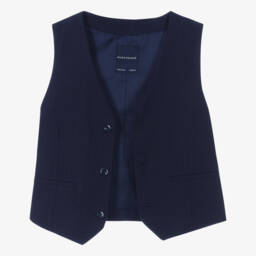 Mayoral Nukutavake-Boys Classic Navy Linen Vest | Childrensalon Outlet