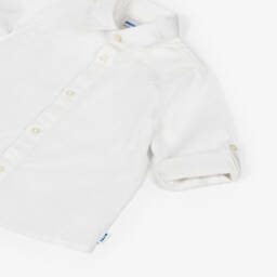 مايورال-قميص كلاسيكي أبيض من مزيج الكتان للأولاد | Childrensalon Outlet