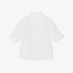 مايورال-قميص كلاسيكي أبيض من مزيج الكتان للأولاد | Childrensalon Outlet