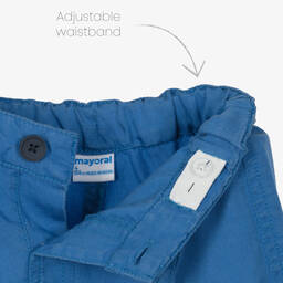 Mayoral-Boys Cornflower Blue Tencel Shorts | Childrensalon Outlet