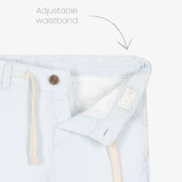 Mayoral-Boys Cotton Blue & White Shorts | Childrensalon Outlet