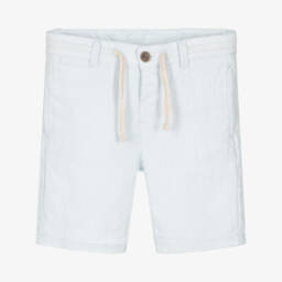 Mayoral-Boys Cotton Blue & White Shorts | Childrensalon Outlet