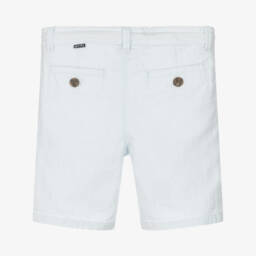 Mayoral-Boys Cotton Blue & White Shorts | Childrensalon Outlet