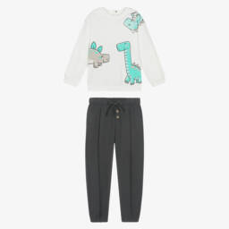 Mayoral-Boys Cotton Dino Hoodie Set | Childrensalon Outlet