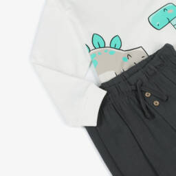 Mayoral-Boys Cotton Dino Hoodie Set | Childrensalon Outlet