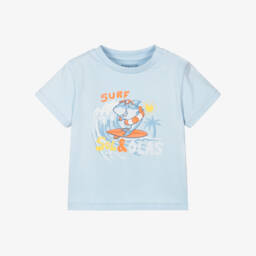 Mayoral-Boys Cotton Tee with Surfing Shark | Childrensalon Outlet
