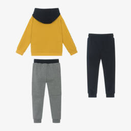 Mayoral-Boys Cotton Tracksuit in Yellow & Blue | Childrensalon Outlet