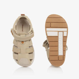 Mayoral-صنادل جلدية شامواه كريمية للأولاد | Childrensalon Outlet