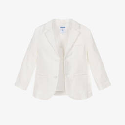 Mayoral-Boys Creamy Cotton-Linen Blazer | Childrensalon Outlet