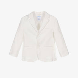 Mayoral-Boys Creamy Cotton-Linen Blazer | Childrensalon Outlet