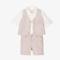 Mayoral Newborn-طقم شورتات قطنية كريمية للأولاد | Childrensalon Outlet