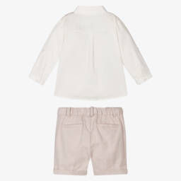 Mayoral Newborn-طقم شورتات قطنية كريمية للأولاد | Childrensalon Outlet