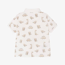 Mayoral-Boys Creamy Dino Piqué Polo | Childrensalon Outlet