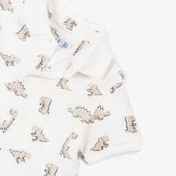 Mayoral-Boys Creamy Dino Piqué Polo | Childrensalon Outlet