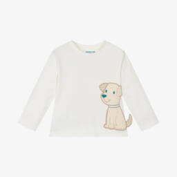 Mayoral-Boys Creamy Dog Print Shirt | Childrensalon Outlet
