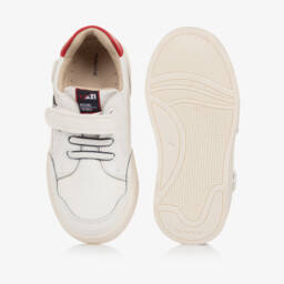 Mayoral-Boys Crisp White Leather Strapped Sneakers | Childrensalon Outlet