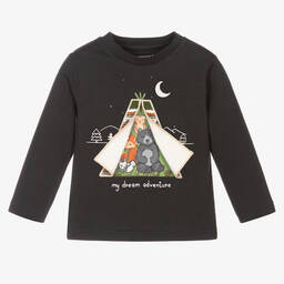 Mayoral-Boys Dark Grey Cotton Top | Childrensalon Outlet
