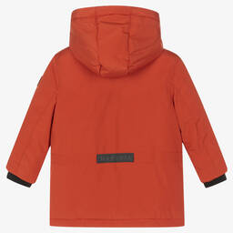 Mayoral-Boys Dark Orange Hooded Coat | Childrensalon Outlet