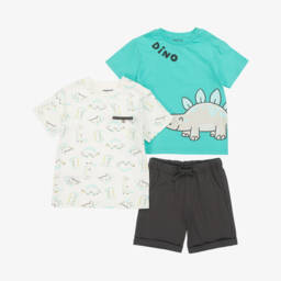Mayoral-Комплект для мальчиков с зелеными шортами Дино Приключение | Childrensalon Outlet