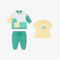Mayoral Newborn-Boys Dino Adventure Green Tracksuit Set | Childrensalon Outlet