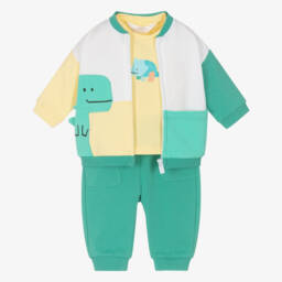 Mayoral Newborn-Boys Dino Adventure Green Tracksuit Set | Childrensalon Outlet