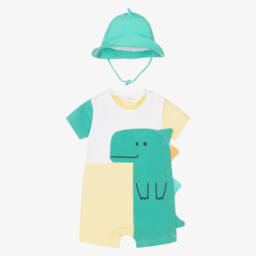 Mayoral Newborn-طقم قطن أخضر دينو للأولاد | Childrensalon Outlet