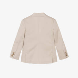 Mayoral-Boys Elegant Beige Cotton Jacket | Childrensalon Outlet