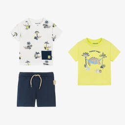 Mayoral-طقم شورت أطفال ولادي قطن لون أخضر وكحلي | Childrensalon Outlet