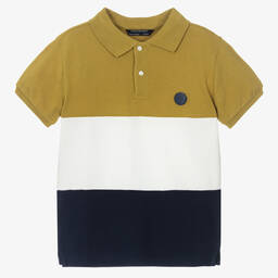 مايورال Nukutavake-توب بولو قطن بيكيه لون كحلي وأخضر كاكي للأولاد | Childrensalon Outlet