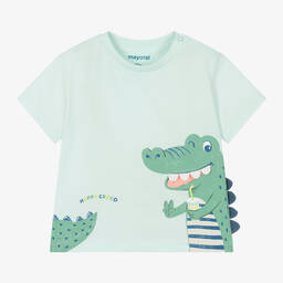 Mayoral-Boys Green Cotton Crocodile T-Shirt | Childrensalon Outlet
