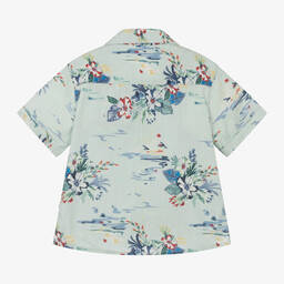 Mayoral-قميص قطن لون أخضر فاتح للأولاد | Childrensalon Outlet