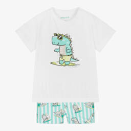 Mayoral-Boys Green Dino Swimwear Set | Childrensalon Outlet