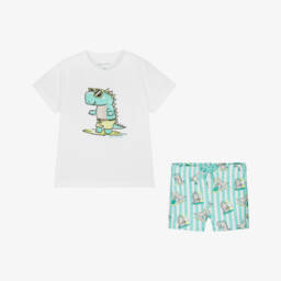 Mayoral-Boys Green Dino Swimwear Set | Childrensalon Outlet