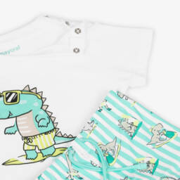Mayoral-Boys Green Dino Swimwear Set | Childrensalon Outlet