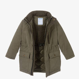 مايورال-معطف باركا هودي لون أخضر للأولاد | Childrensalon Outlet