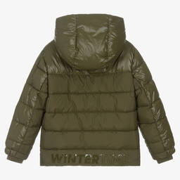 Mayoral Нукутаваке-Зеленый пуховик с капюшоном | Childrensalon Outlet