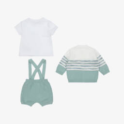 Mayoral Newborn-طقم شورتات محبوكة خضراء للأولاد | Childrensalon Outlet