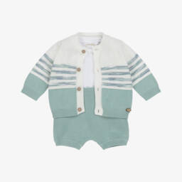 Mayoral Newborn-طقم شورتات محبوكة خضراء للأولاد | Childrensalon Outlet