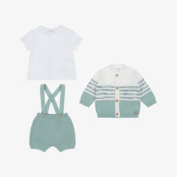 Mayoral Newborn-طقم شورتات محبوكة خضراء للأولاد | Childrensalon Outlet