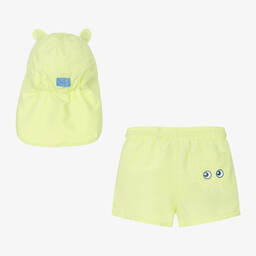 Mayoral-Boys Green Monster Print Swim Shorts | Childrensalon Outlet