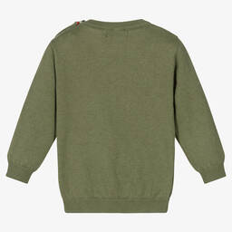 Mayoral-Зеленый свитер с енотом для мальчиков | Childrensalon Outlet