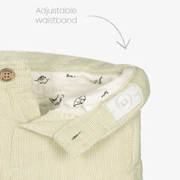 مايورال-بنطلون أطفال ولادي قطن مقلم لون أخضر | Childrensalon Outlet