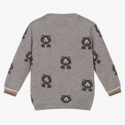 Mayoral-Boys Grey Bear Knit Sweater | Childrensalon Outlet