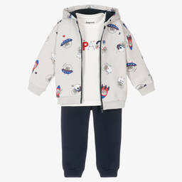 Mayoral-Топ и серо-синий спортивный костюм | Childrensalon Outlet