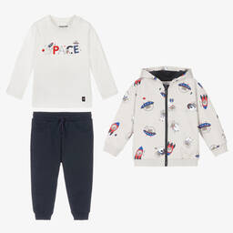 Mayoral-Топ и серо-синий спортивный костюм | Childrensalon Outlet