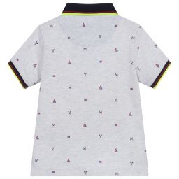 Mayoral-Boys Grey Cotton Polo Shirt | Childrensalon Outlet