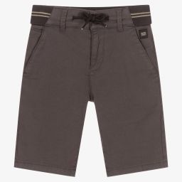 Mayoral Nukutavake-Boys Grey Cotton Shorts | Childrensalon Outlet