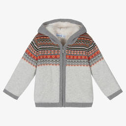 مايورال-توب بسحّاب أطفال ولادي قطن وصوف لون رمادي | Childrensalon Outlet