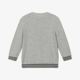 Mayoral-Boys Grey Knit Panda Sweater | Childrensalon Outlet