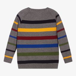 Mayoral-Boys Grey Striped Sweater | Childrensalon Outlet